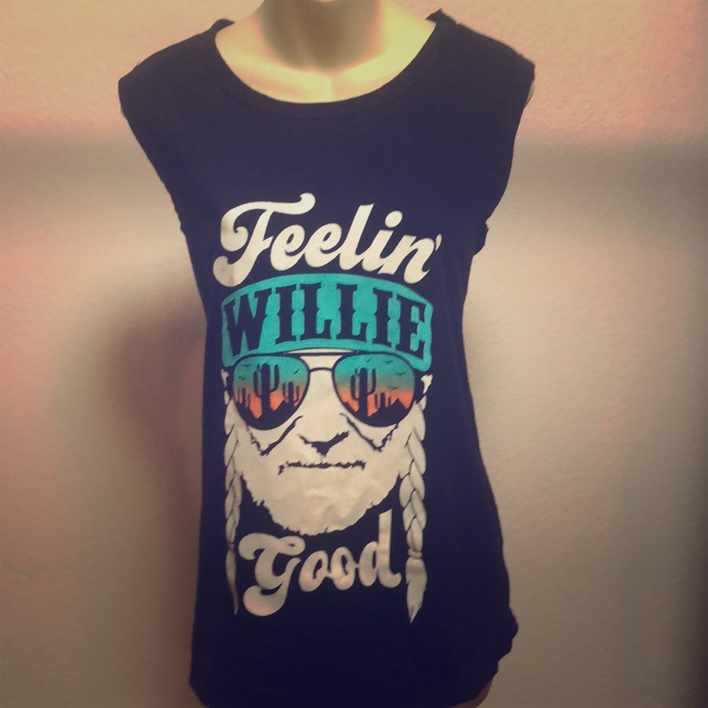 Women’s sleeveless Willie Nelson top